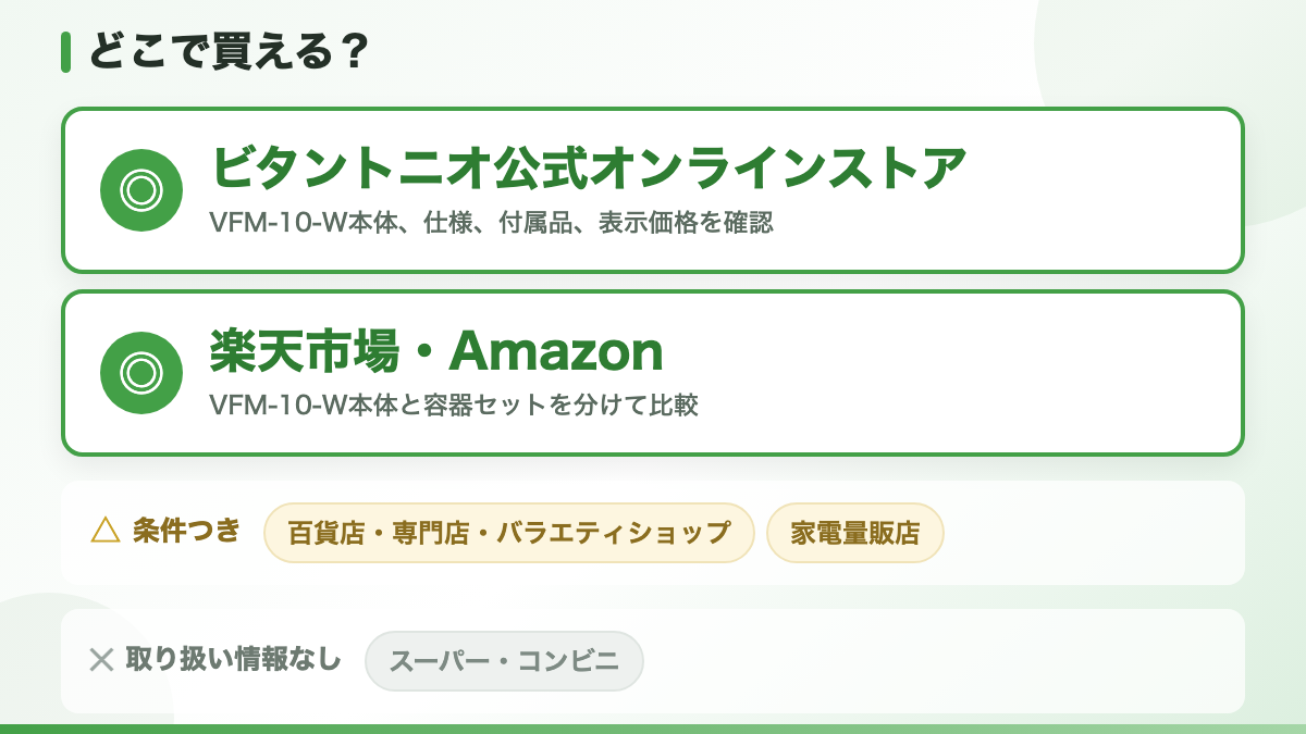 ビタントニオ 発酵メーカーはどこで売ってる？販売先の結論