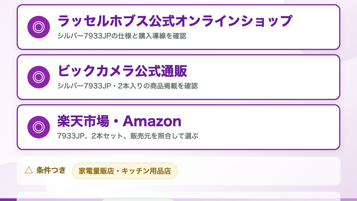 ラッセルホブス 電動ミル ソルト&ペッパー ミニはどこで売ってる?販売先の結論
