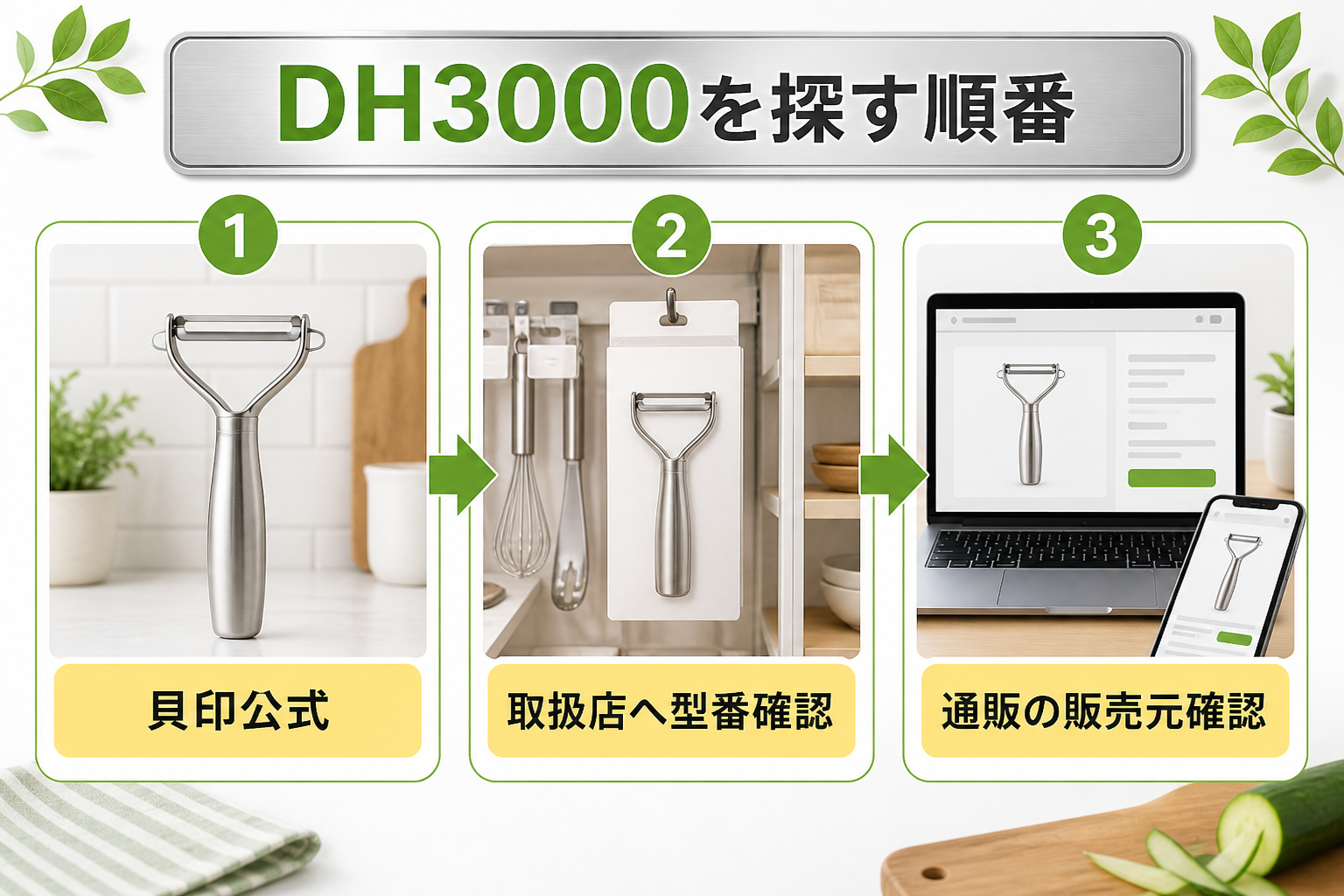 貝印SELECT100 T型ピーラーDH3000を探す順番