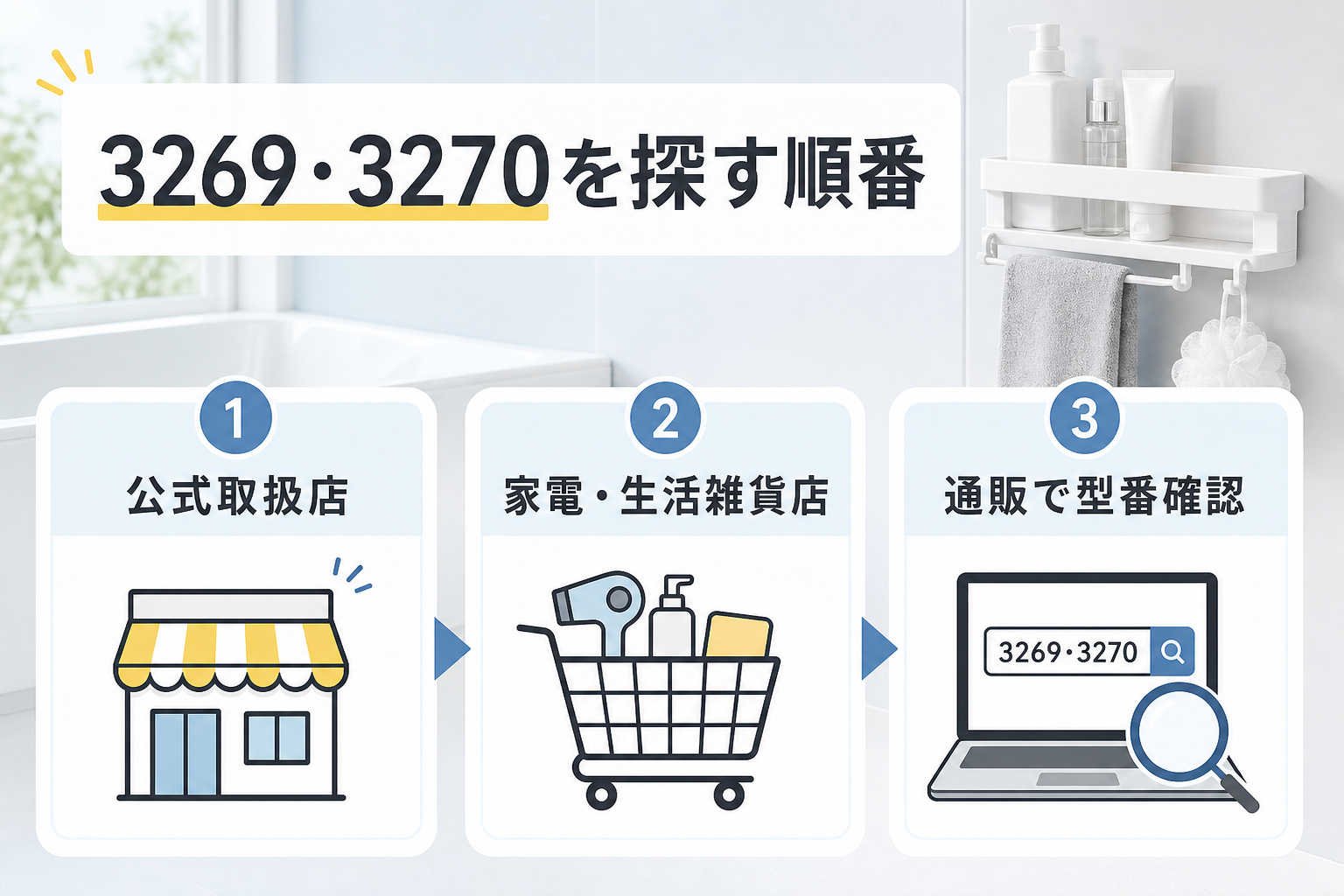 towerマグネットバスルームラック3269・3270を探す順番
